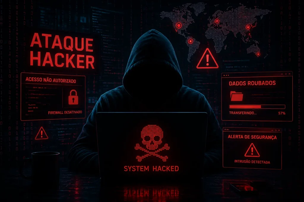 Imagem simbolizando um ataque de hacker