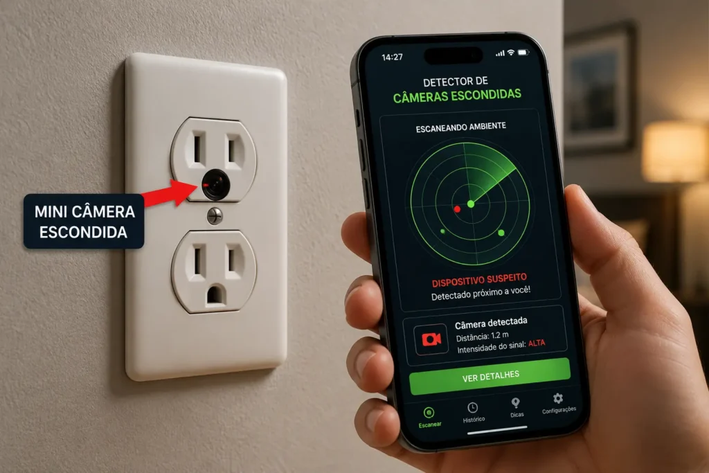 App encontra dispositivo espião na tomada.