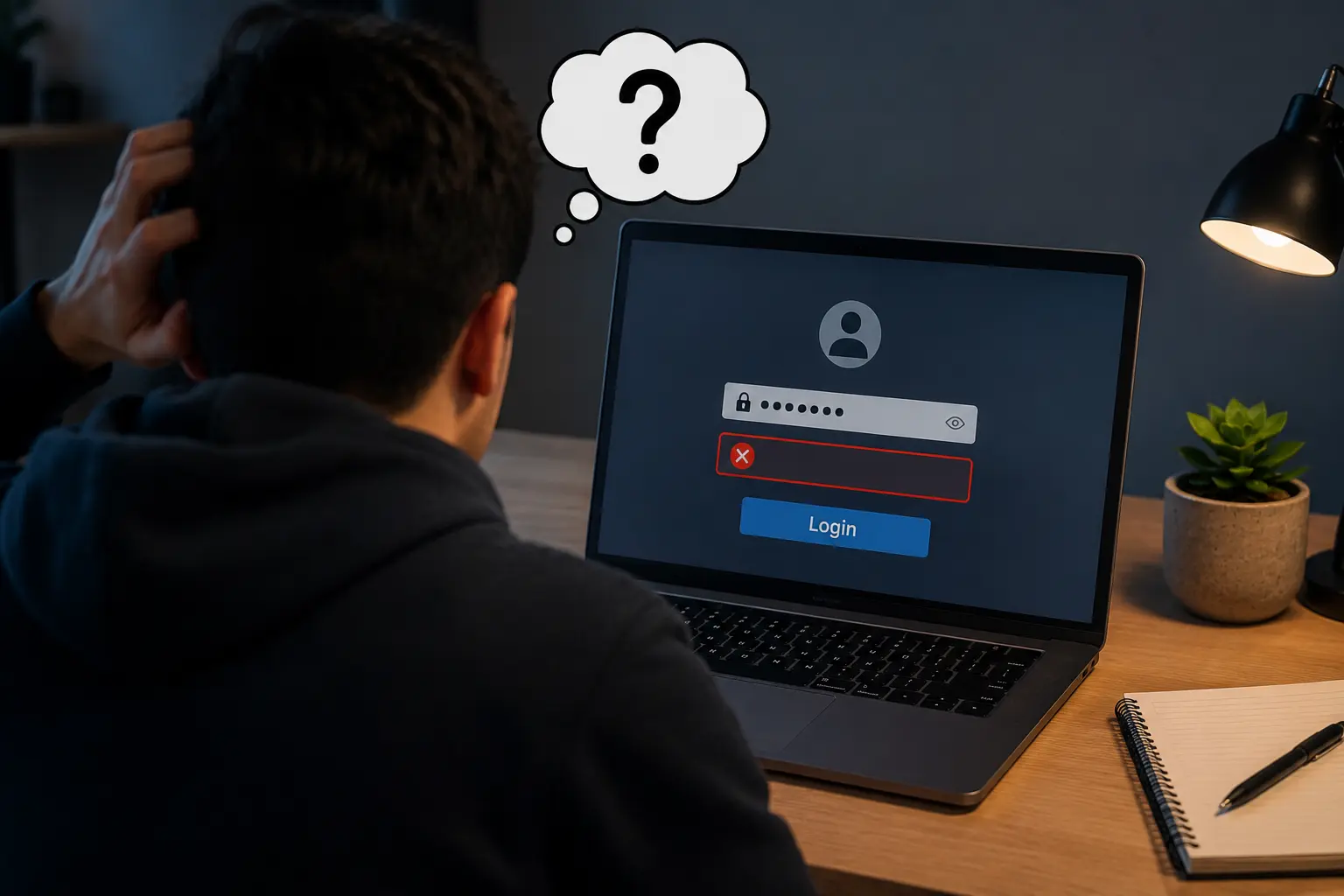 Usuário com erro de login ao esquecer a senha
