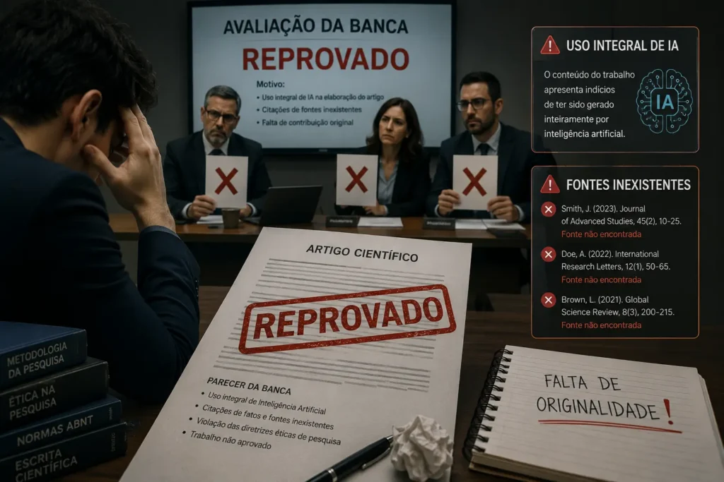 Reprovação do artigo pela banca avaliadora